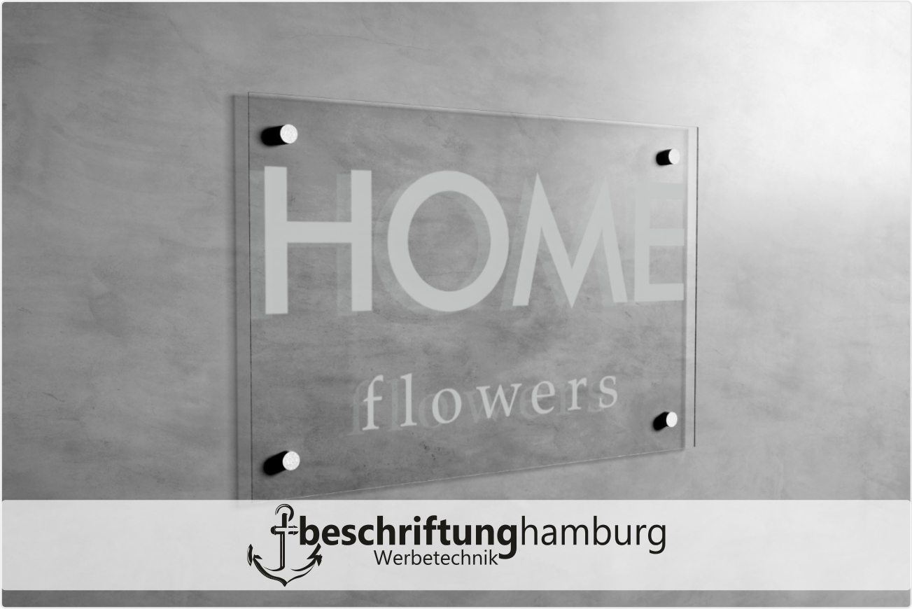Fassadenschild aus Acrylglas in Hamburg Alster