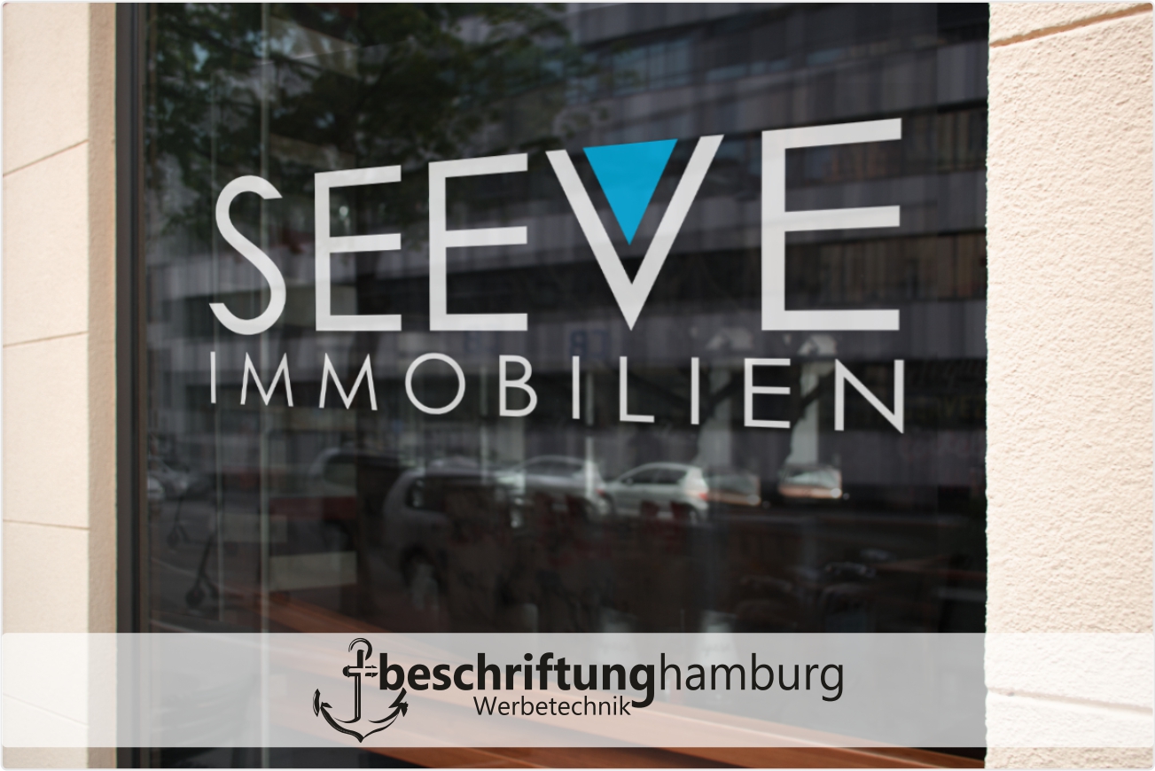 Scheibenbeschriftung für Immobilienmakler Hamburg